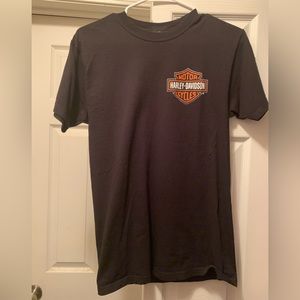 Modern Harley Davidson T-shirt, size S, black and orange, good condition